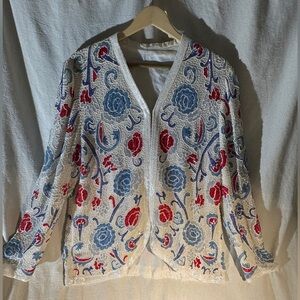 Vintage Beaded Embroidered cardigan jacket- rare